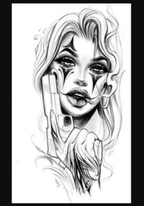 Dibujos para tatuar: chica con arma
